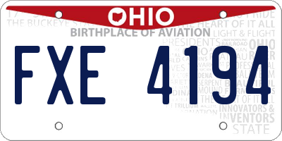 OH license plate FXE4194