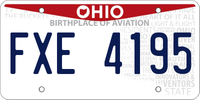 OH license plate FXE4195