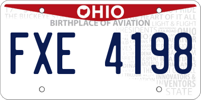 OH license plate FXE4198