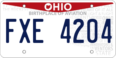 OH license plate FXE4204