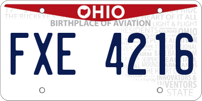 OH license plate FXE4216