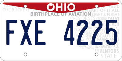 OH license plate FXE4225