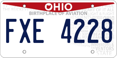 OH license plate FXE4228