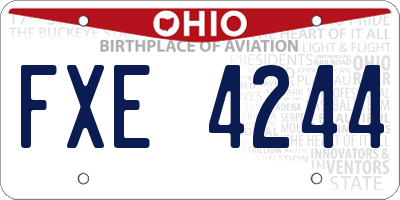 OH license plate FXE4244