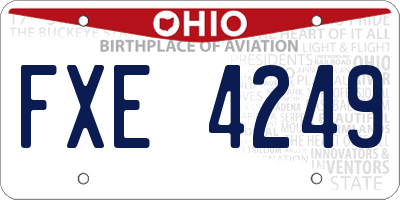 OH license plate FXE4249