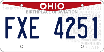 OH license plate FXE4251