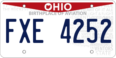 OH license plate FXE4252
