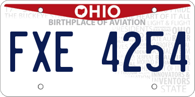 OH license plate FXE4254