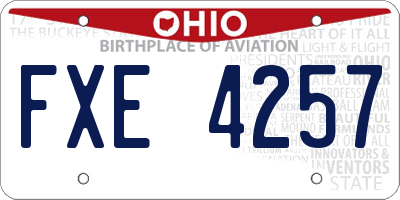 OH license plate FXE4257