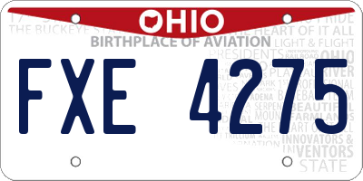 OH license plate FXE4275