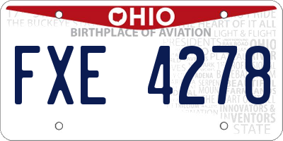OH license plate FXE4278