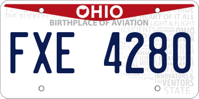 OH license plate FXE4280