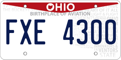 OH license plate FXE4300