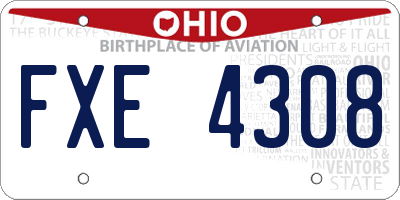 OH license plate FXE4308
