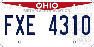OH license plate FXE4310