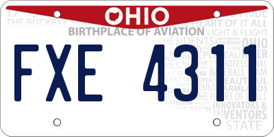 OH license plate FXE4311