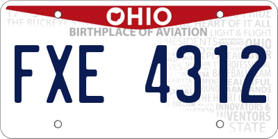 OH license plate FXE4312