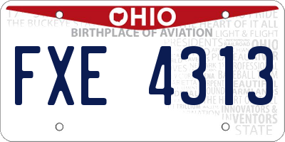 OH license plate FXE4313