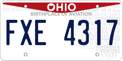 OH license plate FXE4317