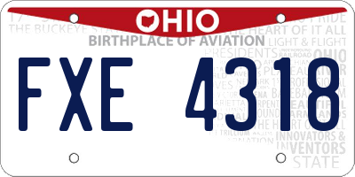 OH license plate FXE4318
