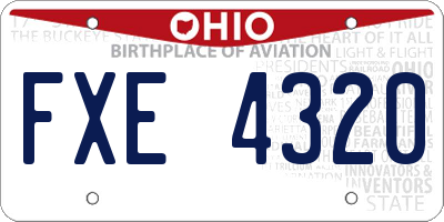 OH license plate FXE4320
