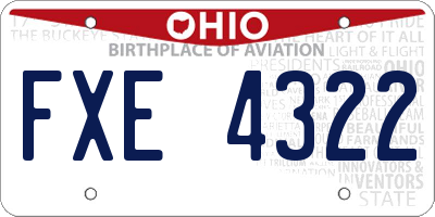 OH license plate FXE4322