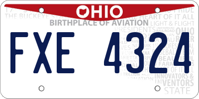 OH license plate FXE4324