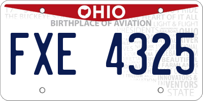 OH license plate FXE4325