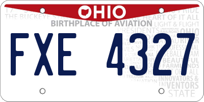 OH license plate FXE4327