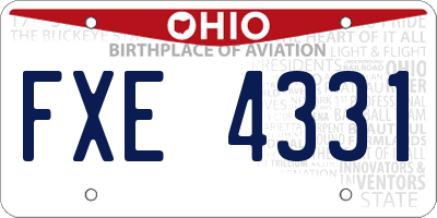OH license plate FXE4331