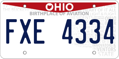 OH license plate FXE4334