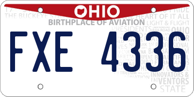 OH license plate FXE4336