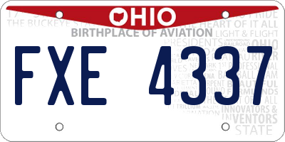 OH license plate FXE4337