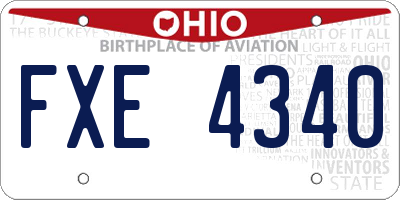 OH license plate FXE4340