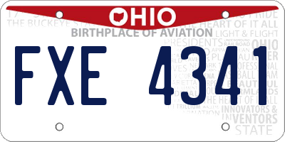 OH license plate FXE4341