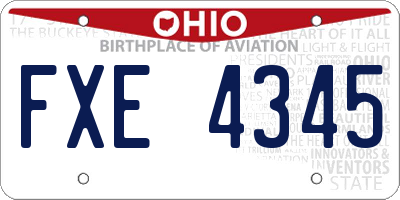 OH license plate FXE4345