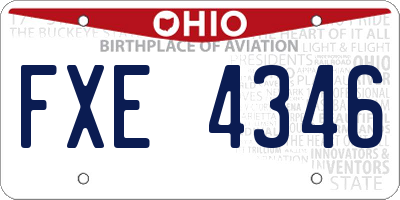 OH license plate FXE4346