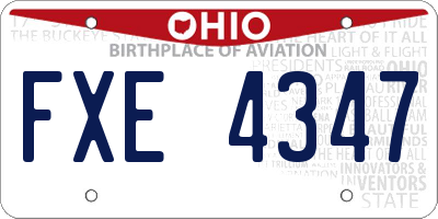 OH license plate FXE4347