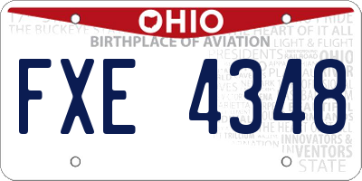 OH license plate FXE4348