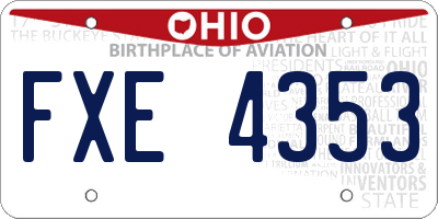 OH license plate FXE4353