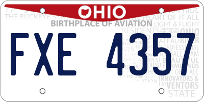OH license plate FXE4357