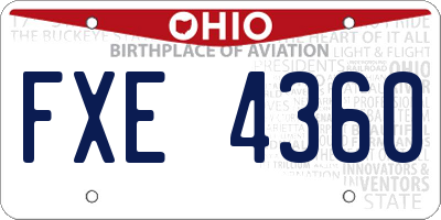 OH license plate FXE4360