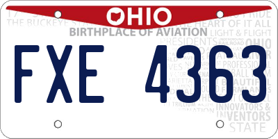 OH license plate FXE4363