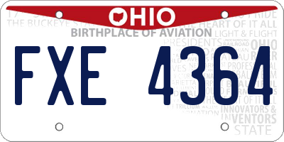 OH license plate FXE4364