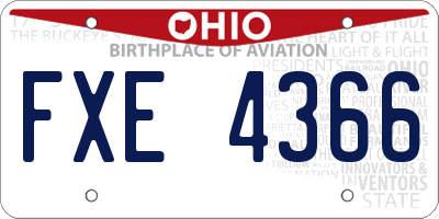 OH license plate FXE4366