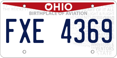 OH license plate FXE4369