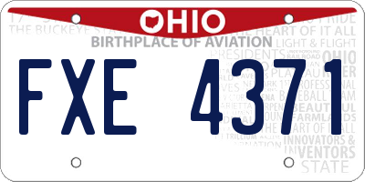 OH license plate FXE4371