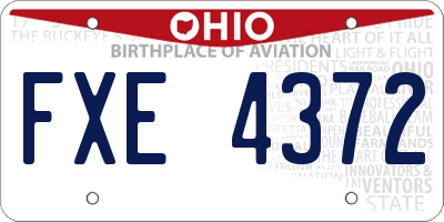 OH license plate FXE4372