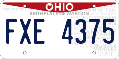 OH license plate FXE4375