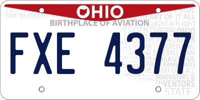 OH license plate FXE4377